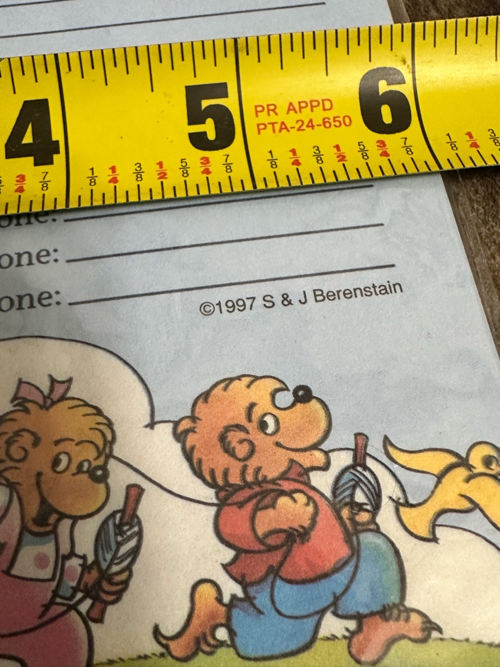 Vintage 1997 Berenstain Bears Magnetic Babysitter Memo Pad NWT - Picture 5 of 5